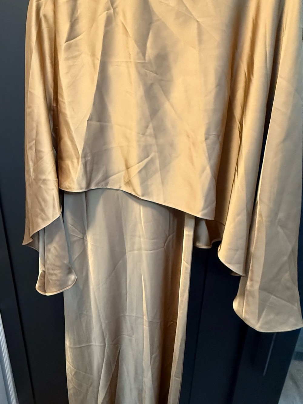 Elegant Cream Satin Women's Dress
